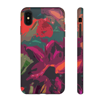 Hand Painted Abstract Colorful Burgundy Teal Orange Red Impact-Resistant Phone Cases