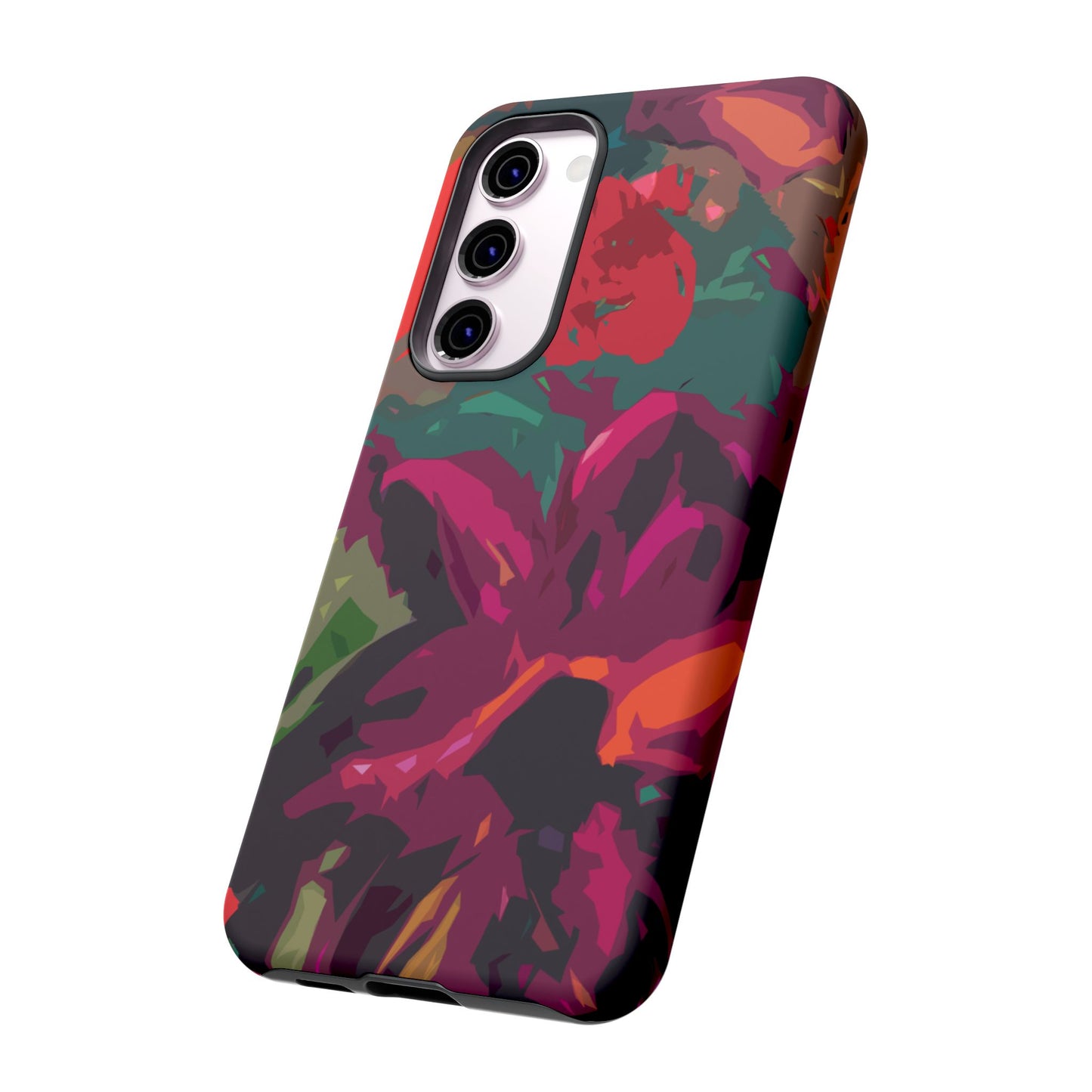 Hand Painted Abstract Colorful Burgundy Teal Orange Red Impact-Resistant Phone Cases