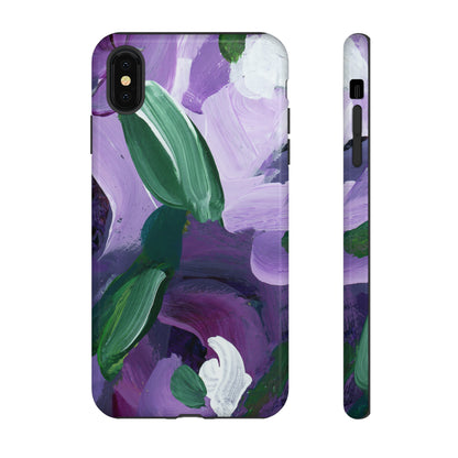 Purple Flowers Hand Painted Abstract Colorful Case: Impact-Resistant Phone Cases