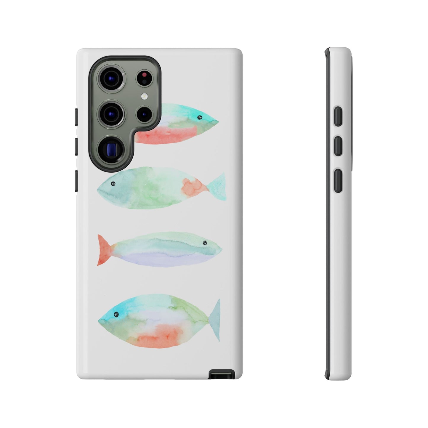 4 Watercolor Fish Hand Painted Cute Phone Case - Tough Case