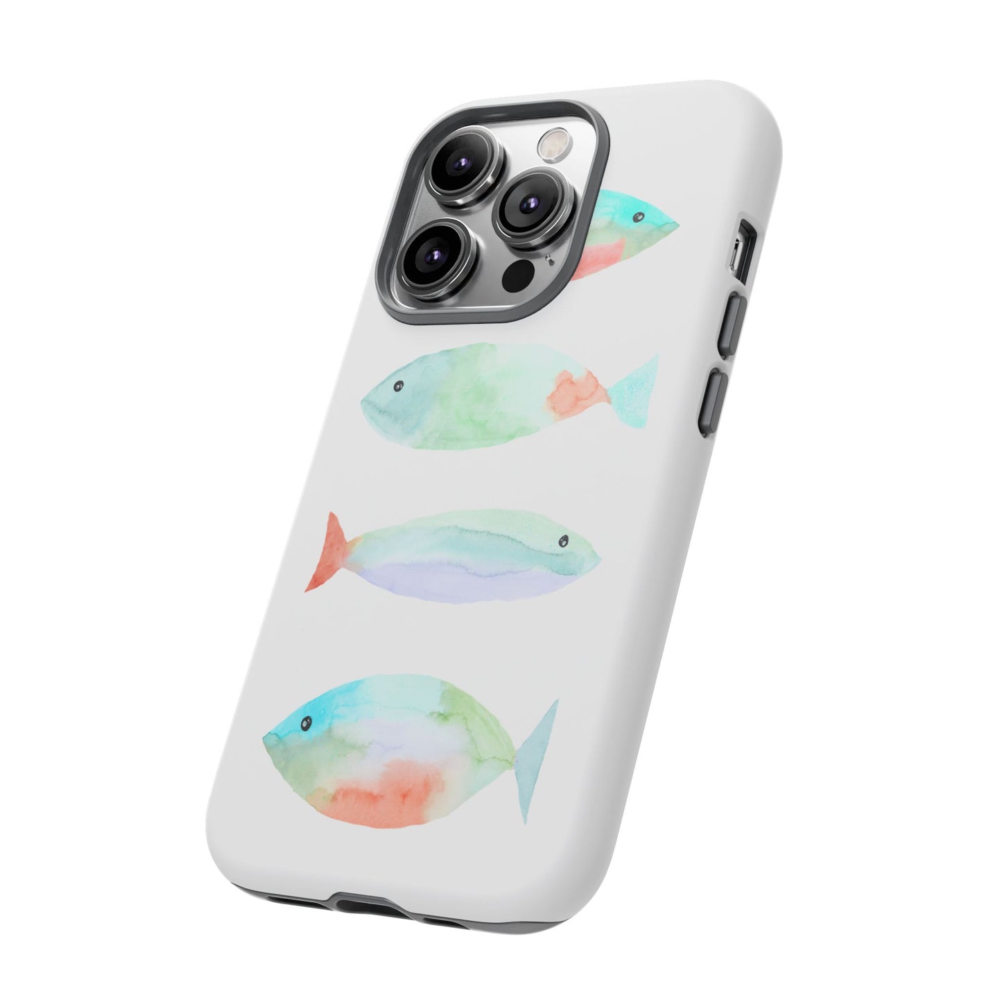 4 Watercolor Fish Hand Painted Cute Phone Case - Tough Case