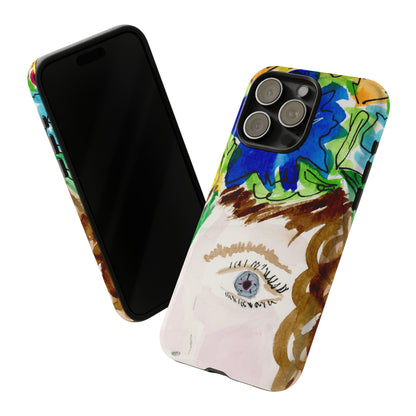 Vera | Hand Painted Girl with Flowers Headdress Colorful Case: Impact-Resistant Phone Cases