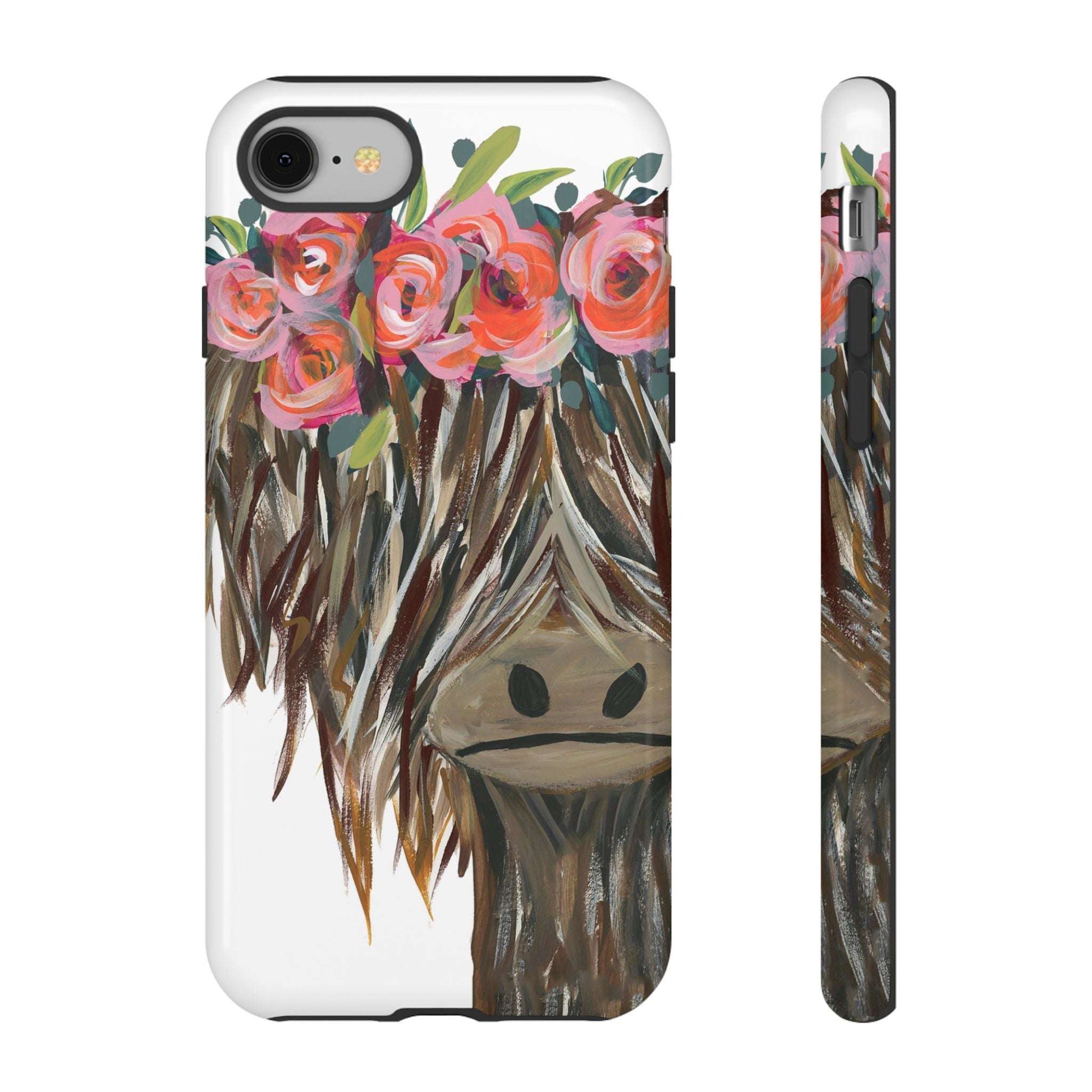 Highland Cow Hand Painted Cute Phone Case - Tough Cases