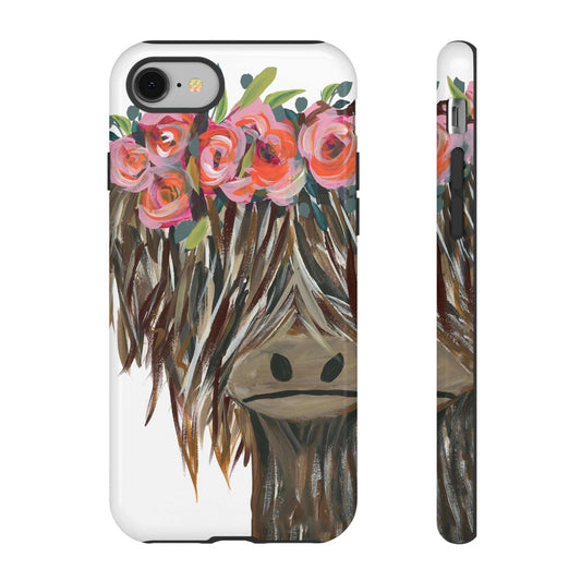 Highland Cow Hand Painted Cute Phone Case - Tough Cases