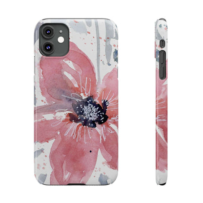 Watercolor Pink Flower Abstract Phone Case: Slim Case