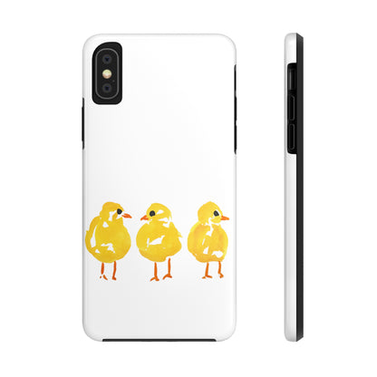 Watercolor 3 Yellow Baby Chicks Phone Case: Tough Case