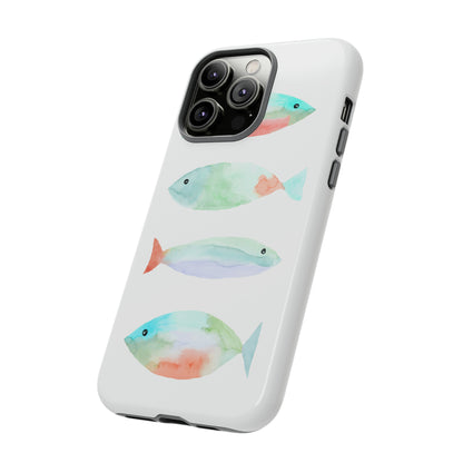 4 Watercolor Fish Hand Painted Cute Phone Case - Tough Case