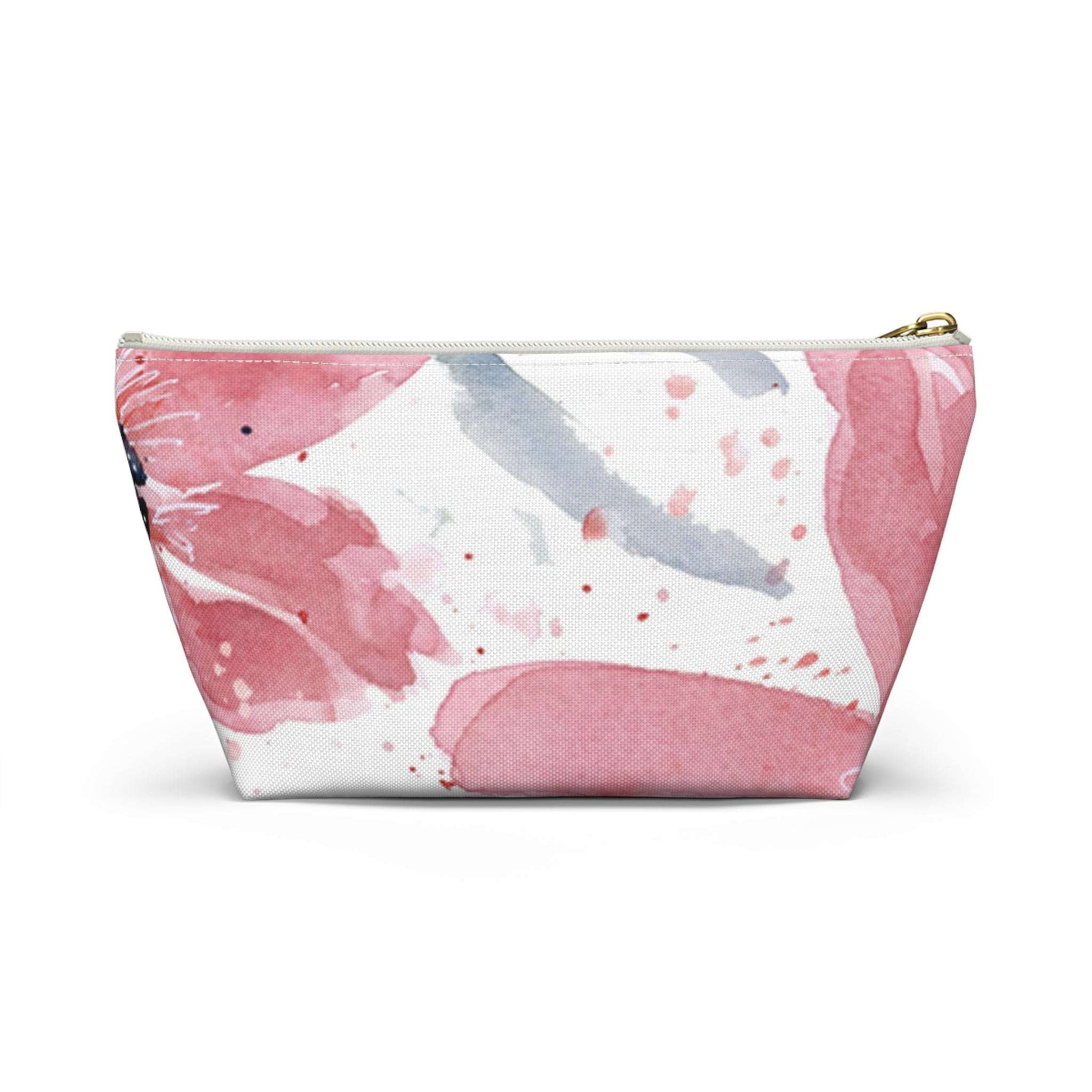 Colorful Watercolor Floral Pinks Cosmetic Travel Bag