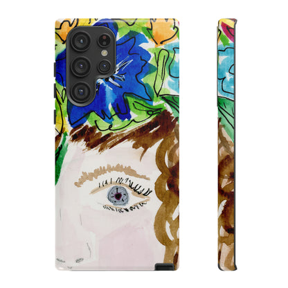 Vera | Hand Painted Girl with Flowers Headdress Colorful Case: Impact-Resistant Phone Cases