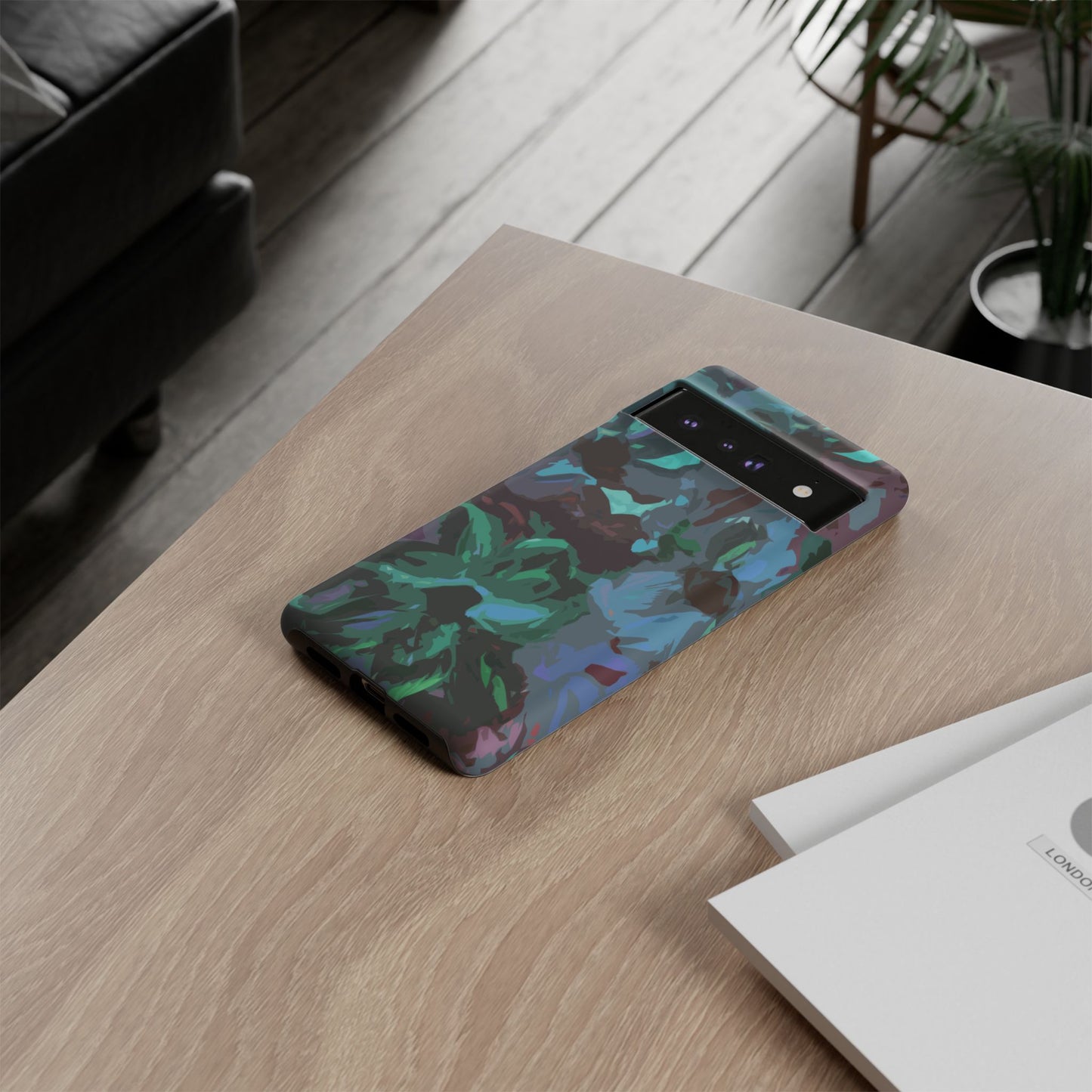 Hand Painted Abstract Colorful Teal Purple Green: Impact-Resistant Phone Case