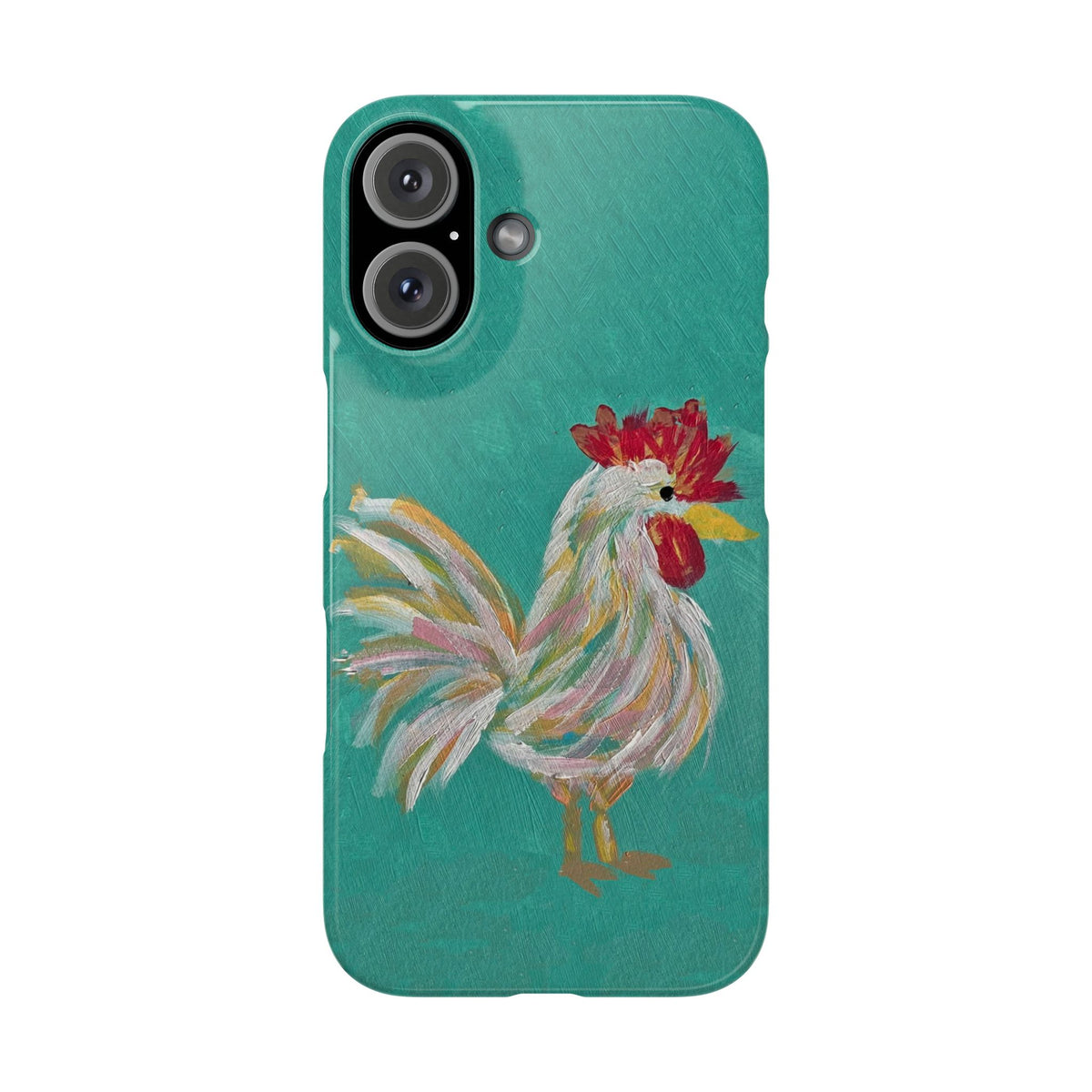 Phone Case hand painted chicken rooster digitized