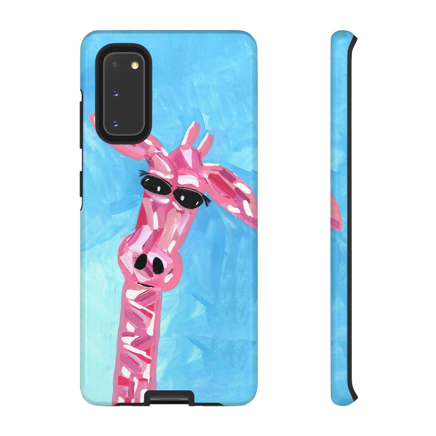 Bright Pink Giraffe Hand Painted Phone Case - Tough Cases