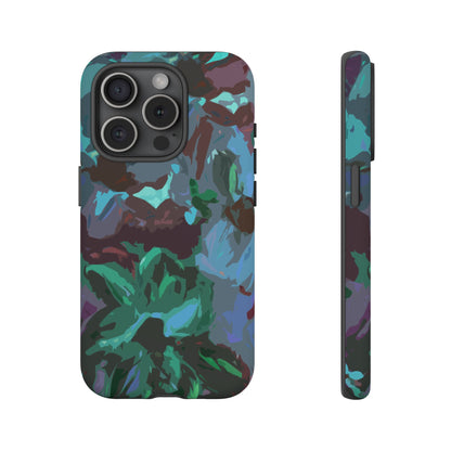 Hand Painted Abstract Colorful Teal Purple Green: Impact-Resistant Phone Case