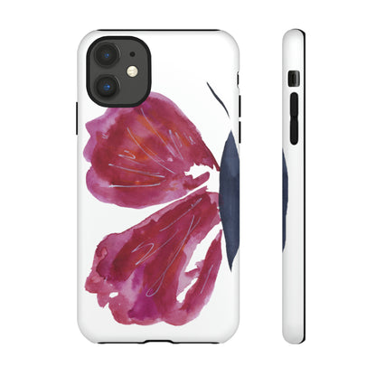 Beautiful Burgundy Butterfly Abstract Hand Painted Cute Phone Case - Tough Case