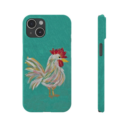 Phone Case hand painted chicken rooster digitized