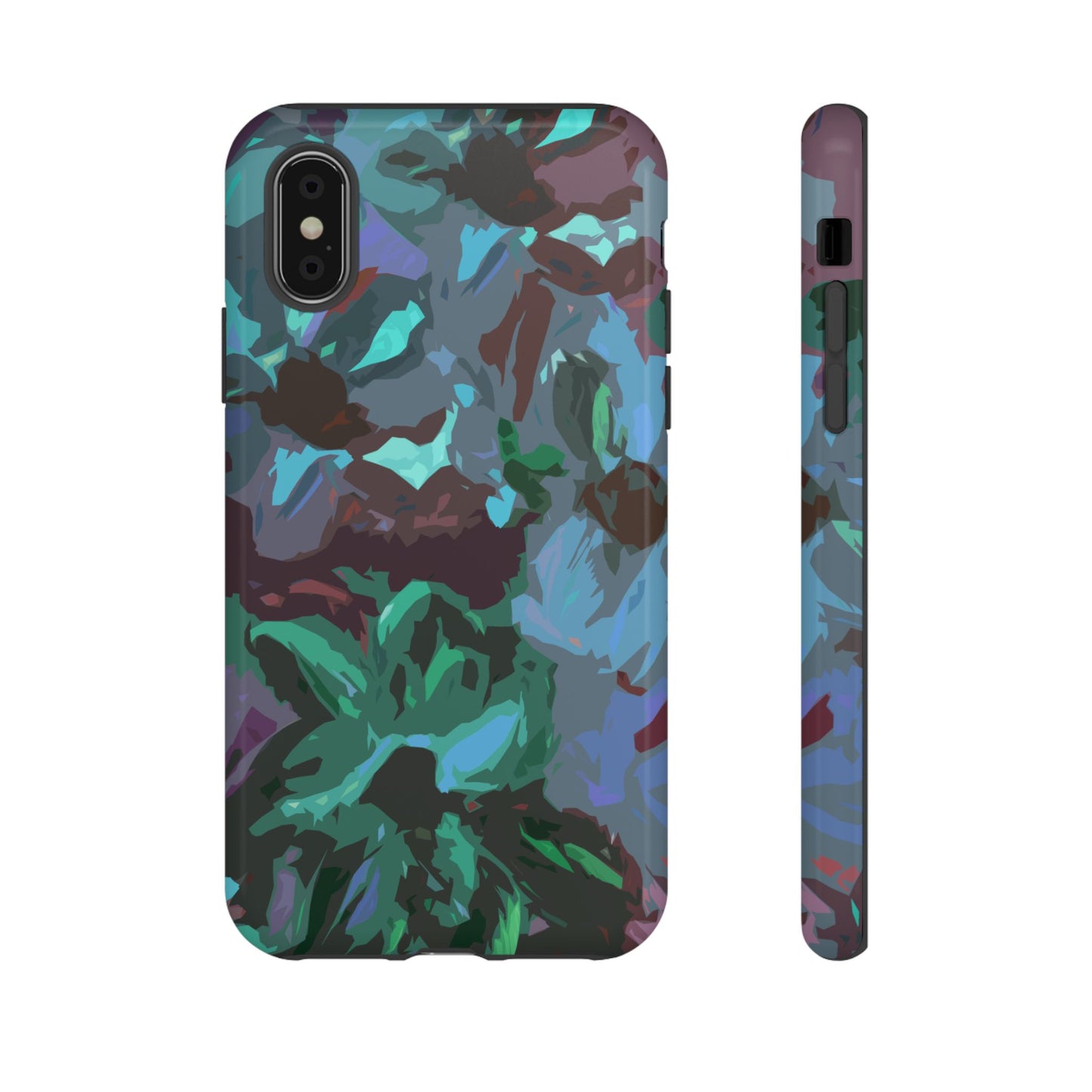 Hand Painted Abstract Colorful Teal Purple Green: Impact-Resistant Phone Case