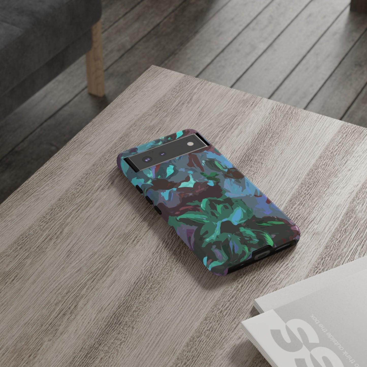 Hand Painted Abstract Colorful Teal Purple Green: Impact-Resistant Phone Case