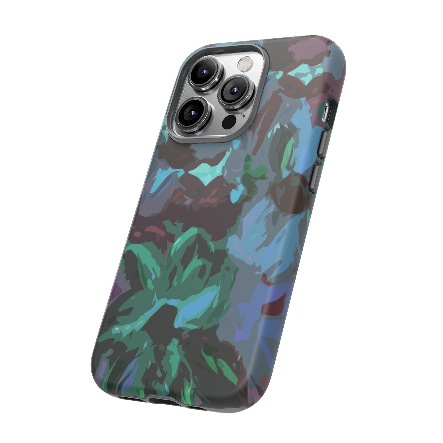 Hand Painted Abstract Colorful Teal Purple Green: Impact-Resistant Phone Case