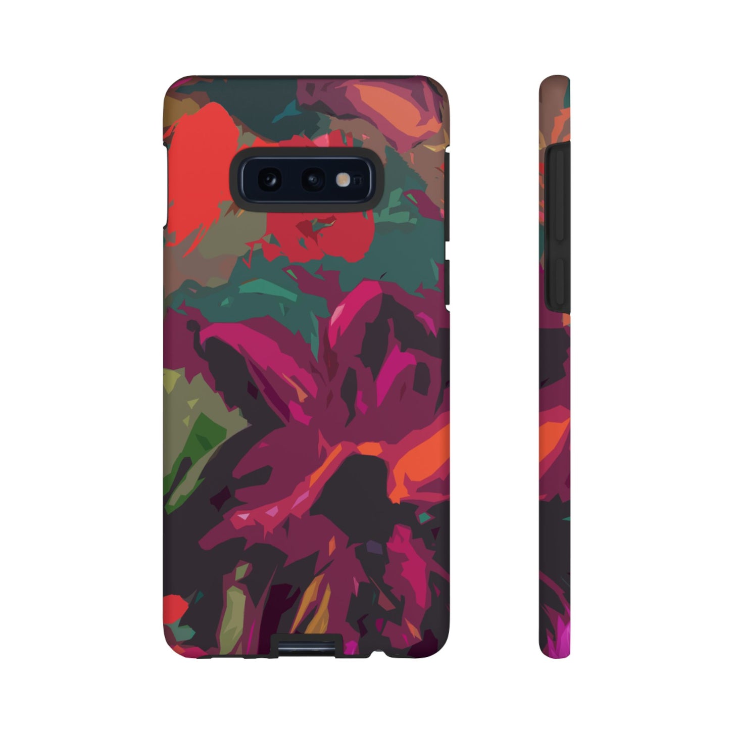 Hand Painted Abstract Colorful Burgundy Teal Orange Red Impact-Resistant Phone Cases