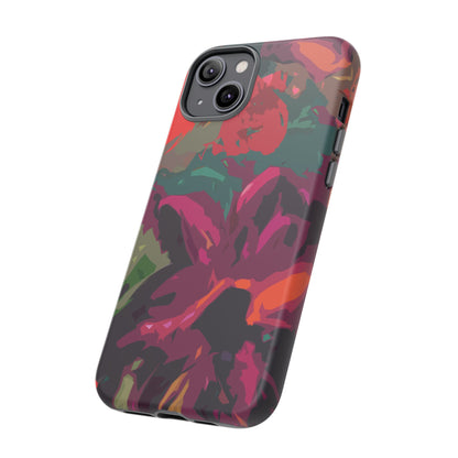 Hand Painted Abstract Colorful Burgundy Teal Orange Red Impact-Resistant Phone Cases