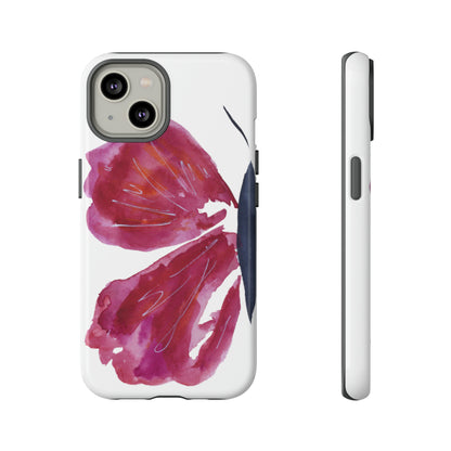 Beautiful Burgundy Butterfly Abstract Hand Painted Cute Phone Case - Tough Case