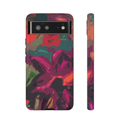 Hand Painted Abstract Colorful Burgundy Teal Orange Red Impact-Resistant Phone Cases