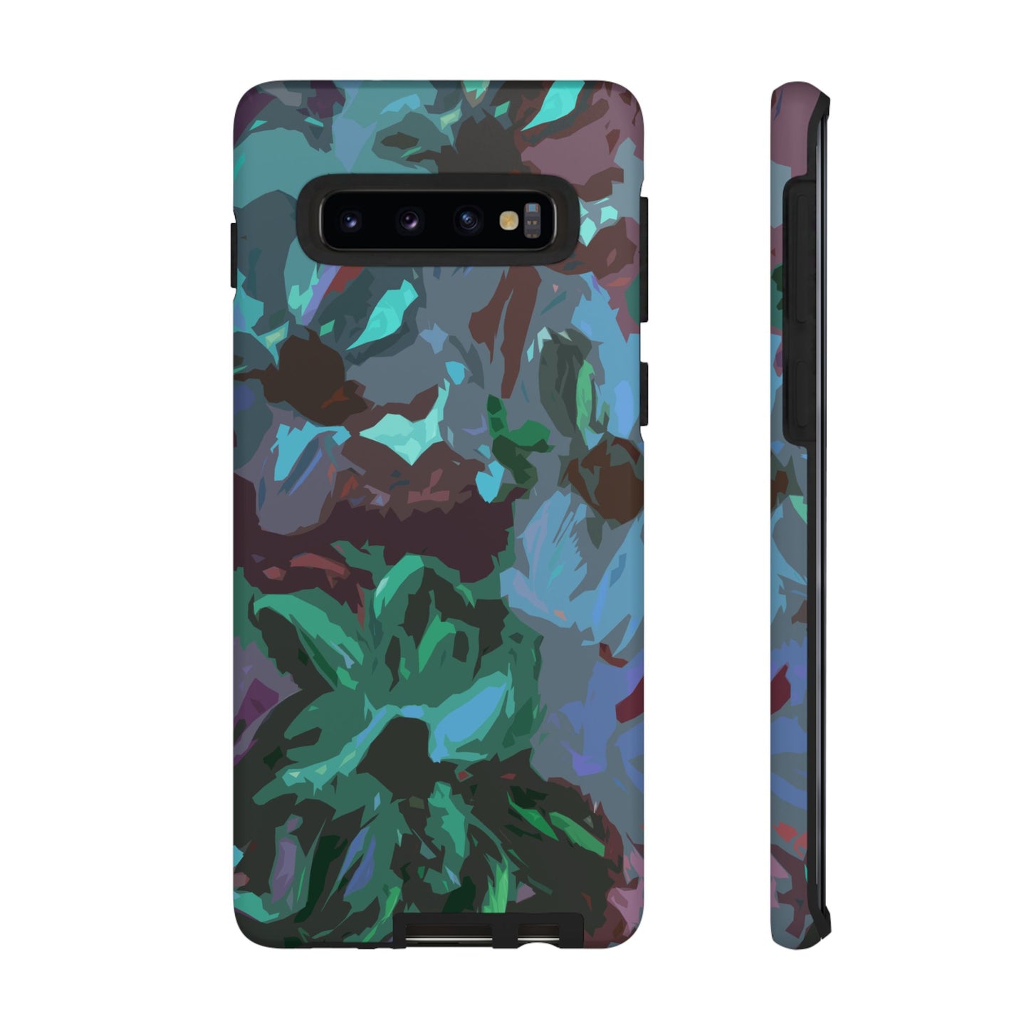 Hand Painted Abstract Colorful Teal Purple Green: Impact-Resistant Phone Case