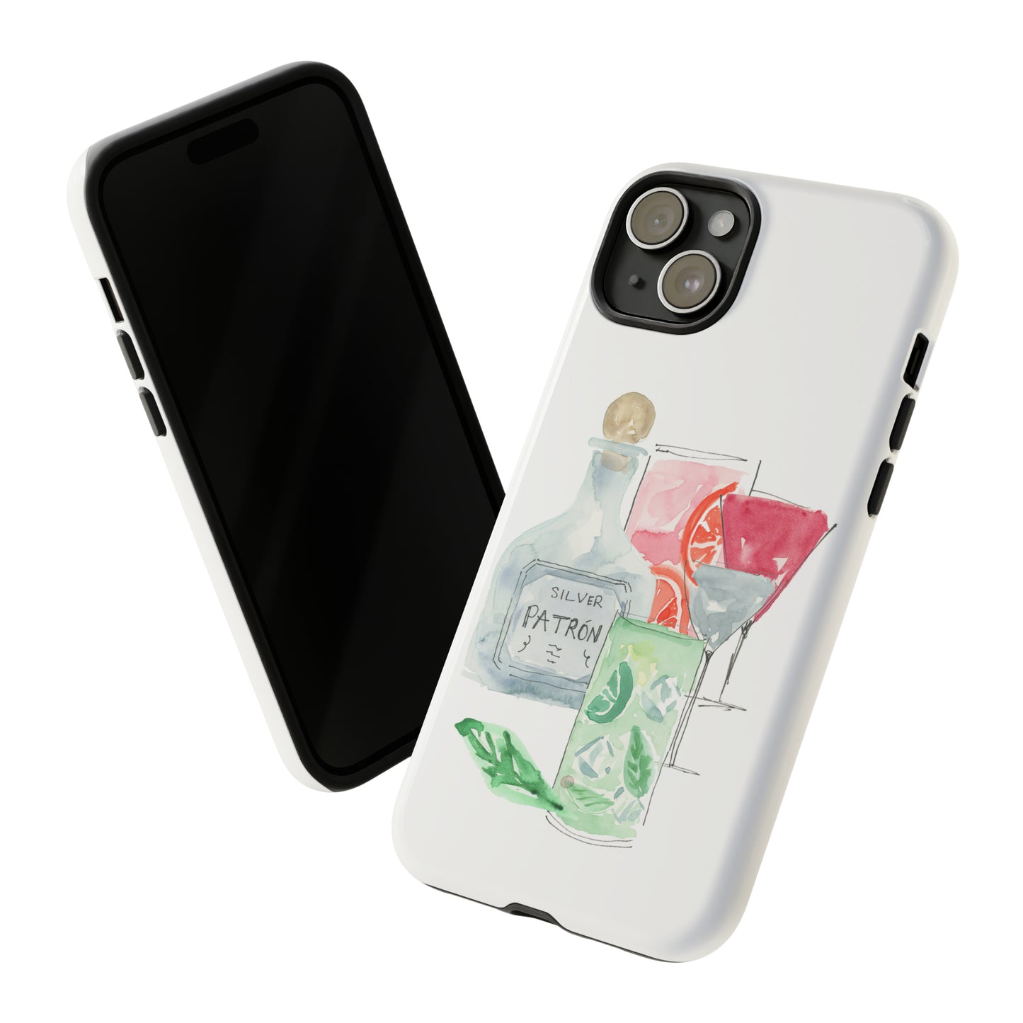 Watercolor Cocktail Time Phone Case: Tough Case