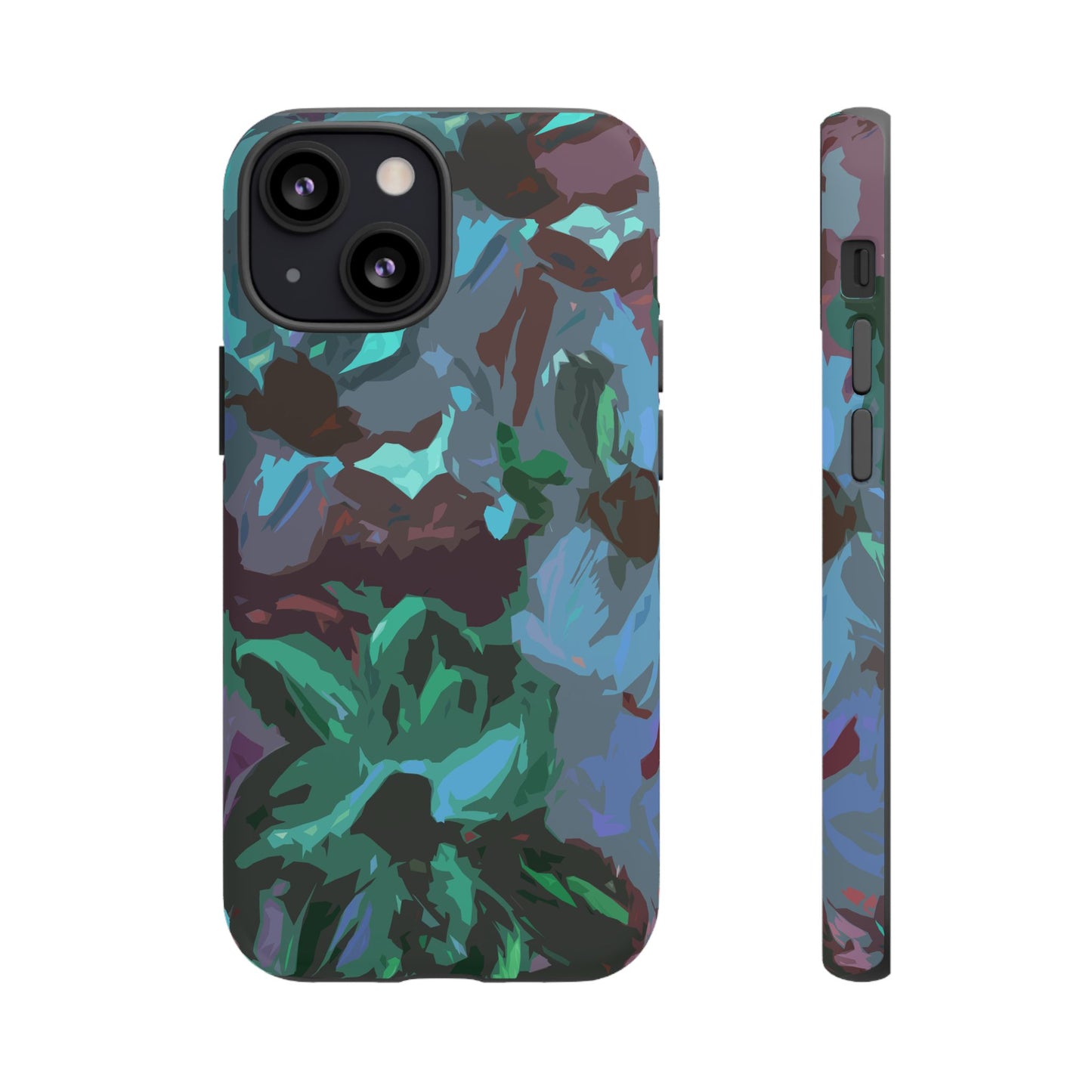 Hand Painted Abstract Colorful Teal Purple Green: Impact-Resistant Phone Case