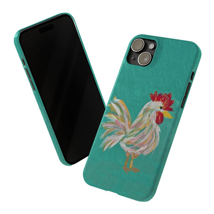 Phone Case hand painted chicken rooster digitized