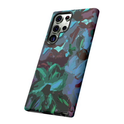 Hand Painted Abstract Colorful Teal Purple Green: Impact-Resistant Phone Case