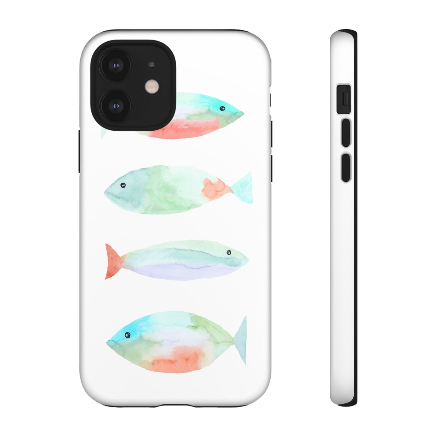 4 Watercolor Fish Hand Painted Cute Phone Case - Tough Case