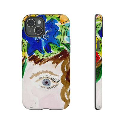 Vera | Hand Painted Girl with Flowers Headdress Colorful Case: Impact-Resistant Phone Cases