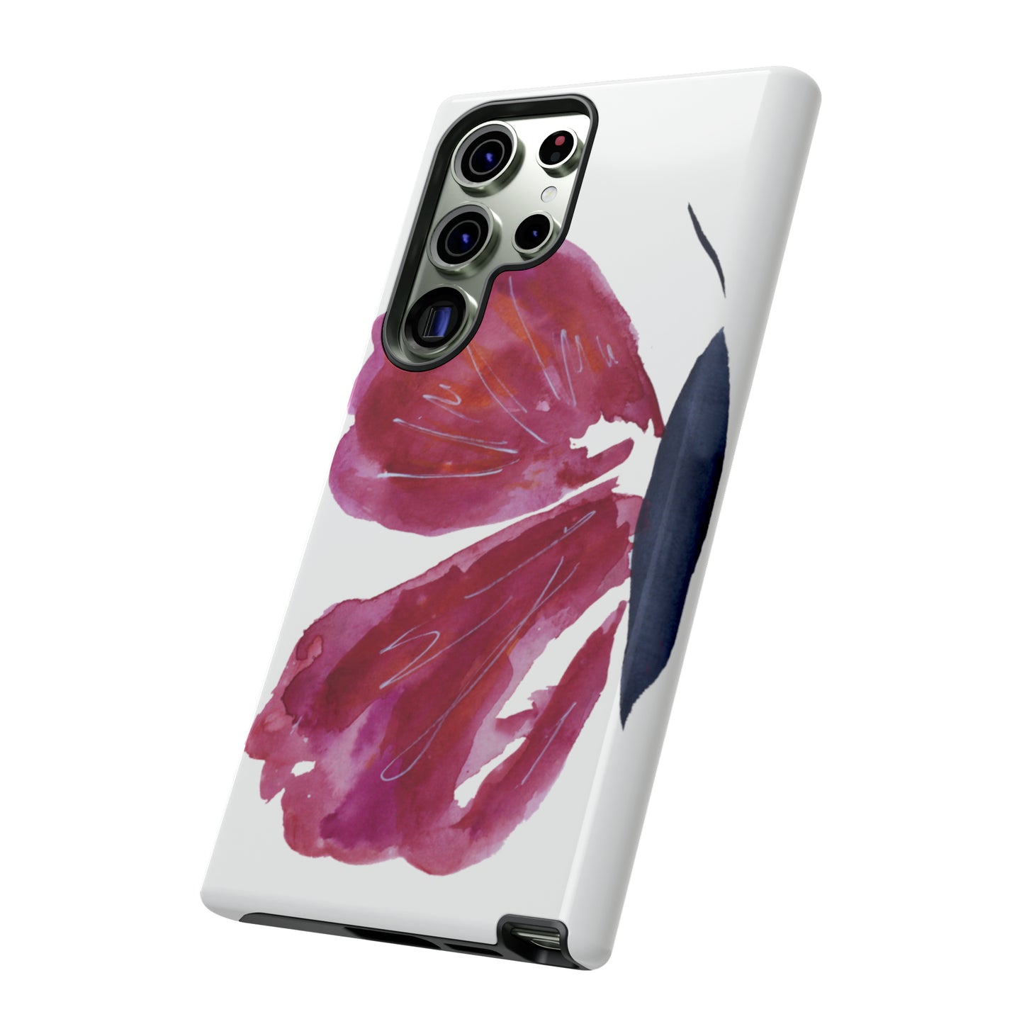 Beautiful Burgundy Butterfly Abstract Hand Painted Cute Phone Case - Tough Case