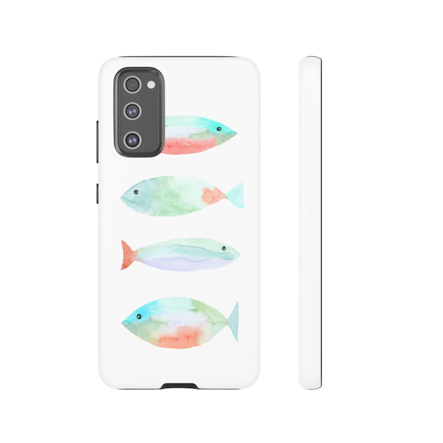 4 Watercolor Fish Hand Painted Cute Phone Case - Tough Case