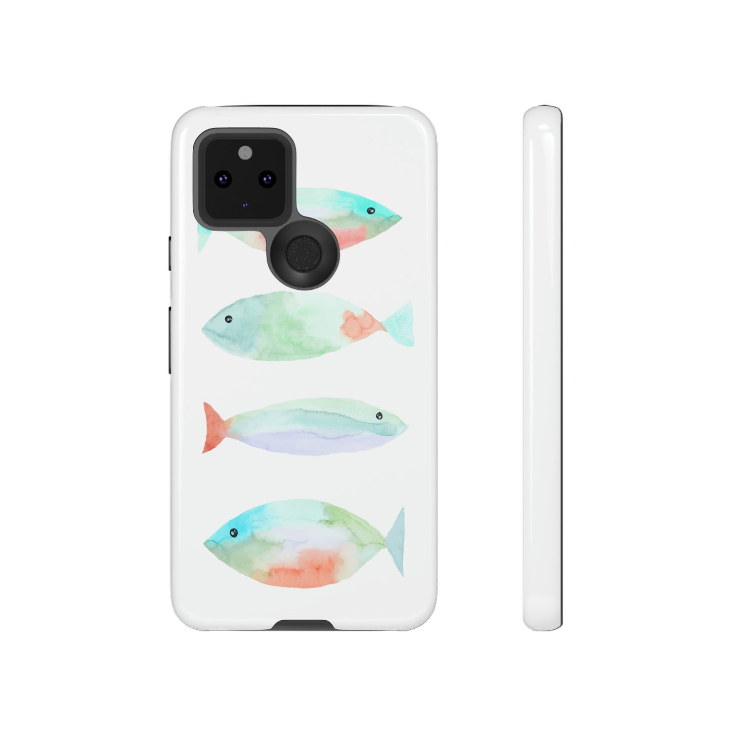 4 Watercolor Fish Hand Painted Cute Phone Case - Tough Case