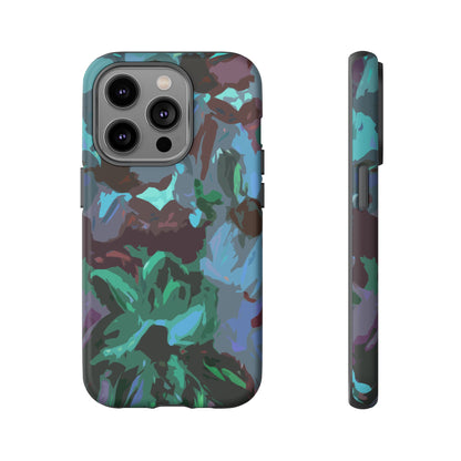 Hand Painted Abstract Colorful Teal Purple Green: Impact-Resistant Phone Case