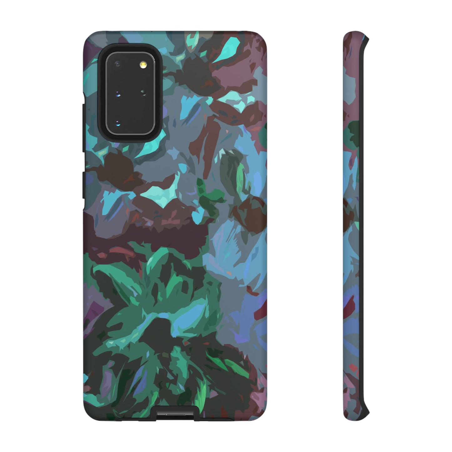 Hand Painted Abstract Colorful Teal Purple Green: Impact-Resistant Phone Case