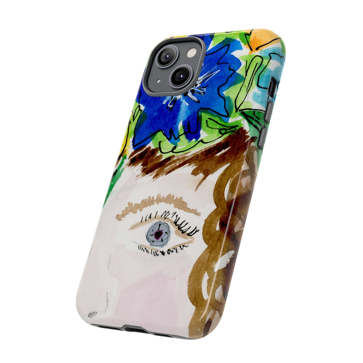 Vera | Hand Painted Girl with Flowers Headdress Colorful Case: Impact-Resistant Phone Cases