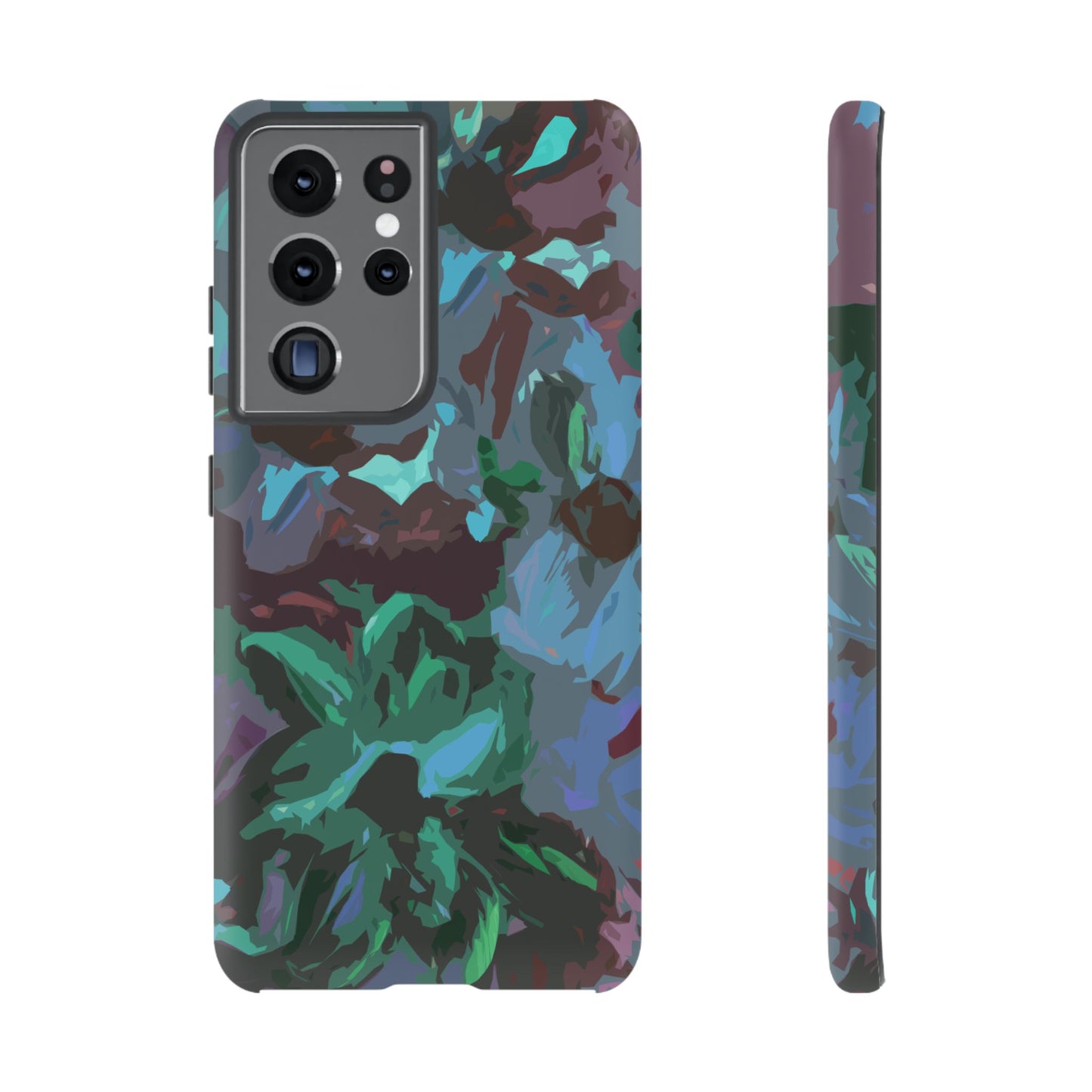 Hand Painted Abstract Colorful Teal Purple Green: Impact-Resistant Phone Case