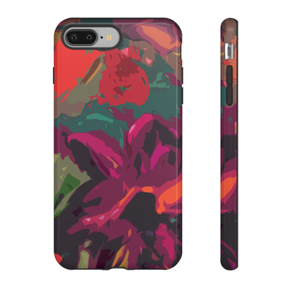 Hand Painted Abstract Colorful Burgundy Teal Orange Red Impact-Resistant Phone Cases