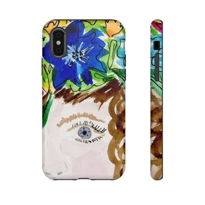 Vera | Hand Painted Girl with Flowers Headdress Colorful Case: Impact-Resistant Phone Cases