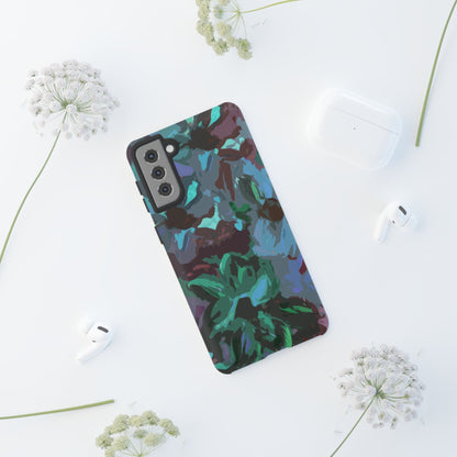 Hand Painted Abstract Colorful Teal Purple Green: Impact-Resistant Phone Case