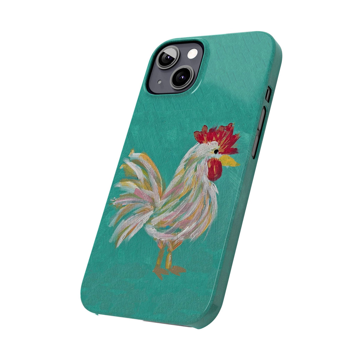 Phone Case hand painted chicken rooster digitized
