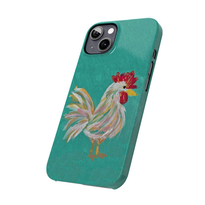 Phone Case hand painted chicken rooster digitized