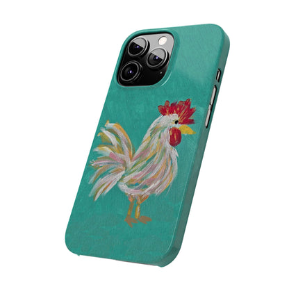 Phone Case hand painted chicken rooster digitized