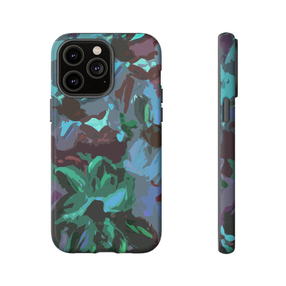 Hand Painted Abstract Colorful Teal Purple Green: Impact-Resistant Phone Case