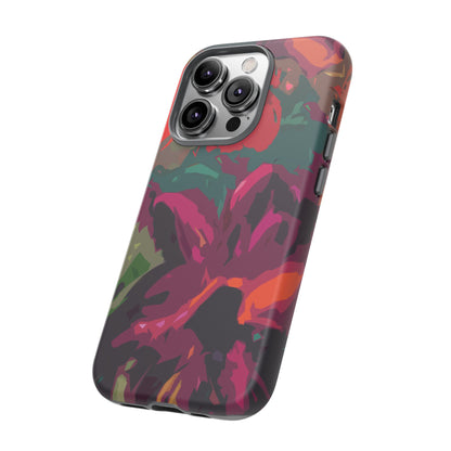 Hand Painted Abstract Colorful Burgundy Teal Orange Red Impact-Resistant Phone Cases