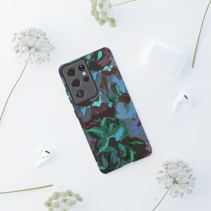 Hand Painted Abstract Colorful Teal Purple Green: Impact-Resistant Phone Case