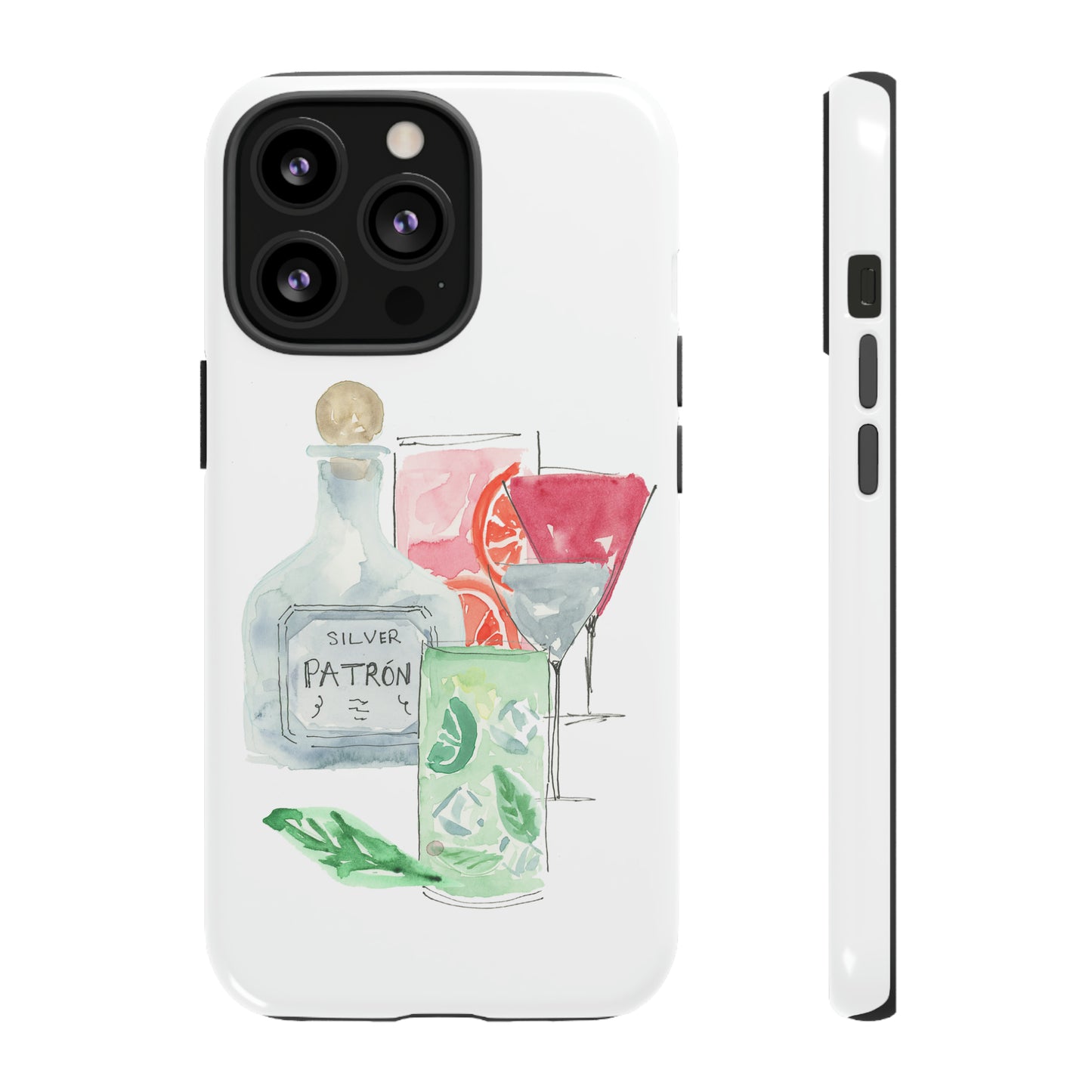 Watercolor Cocktail Time Phone Case: Tough Case